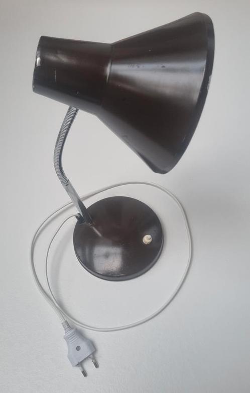 Originele vintage tafellamp / bureaulamp met buigarm, Huis en Inrichting, Lampen | Tafellampen, Gebruikt, Minder dan 50 cm, Metaal
