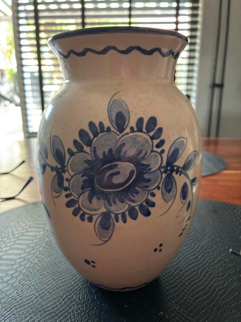 Blauw-witte vaas Zenith Gouda handbeschilderd plateel, Antiek en Kunst, Antiek | Vazen, Ophalen
