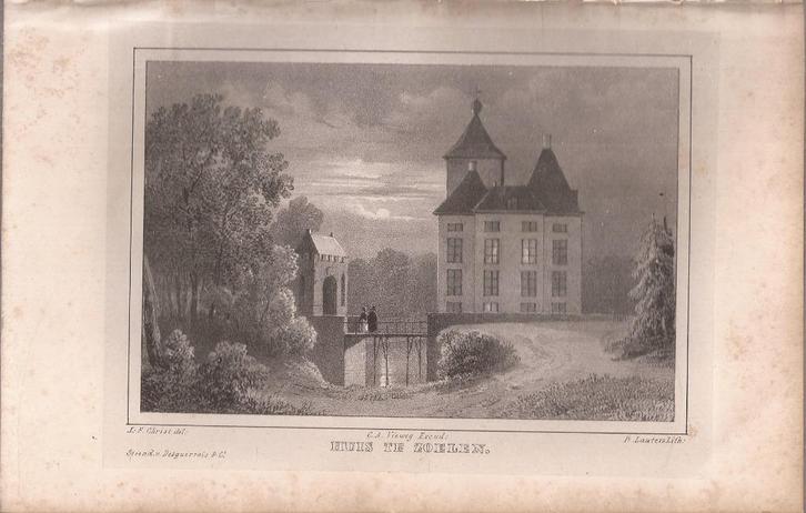 Huis te Zoelen in Gelderland 1846 Litho, Antiek en Kunst, Kunst | Etsen en Gravures, Ophalen of Verzenden