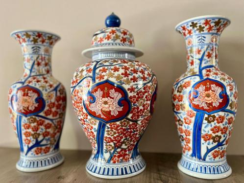 Set Japanse Antieke Imari Vazen, Antiek en Kunst, Antiek | Vazen, Ophalen of Verzenden