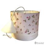 Vintage hanglamp - lampenkap rozen bloemen - licht roze, Huis en Inrichting, Lampen | Hanglampen, Ophalen of Verzenden, Vintage