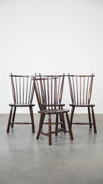 4 x Vintage houten De Ster Gelderland design spijlen stoel beschikbaar voor biedingen