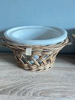 Mooie Rivièra Maison ovale bloempot met witte binnenpot., Gebruikt, Binnen, Ophalen of Verzenden, Overige vormen