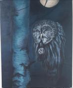 Acrylverf schilderij "Uil bij nacht", Hobby en Vrije tijd, Schilderen, Nieuw, Ophalen of Verzenden, Acrylverf
