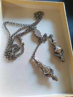 zeer mooie antieke ketting met breinaald hangers, Ophalen of Verzenden, Zo goed als nieuw, Zilver, Zilver