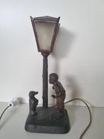Antiek bronzen lamp met teckeltje, Antiek en Kunst, Antiek | Lampen, Ophalen of Verzenden