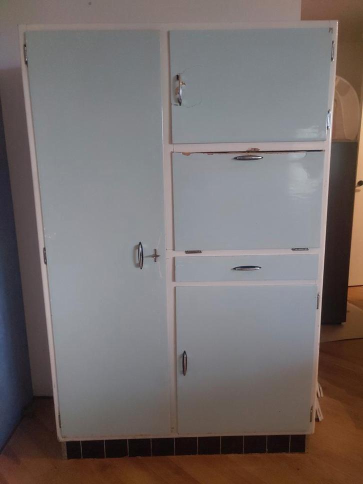 Keukenkast jaren 50 met originele patinaverf, Huis en Inrichting, Kasten | Lockerkasten, Gebruikt, Ophalen