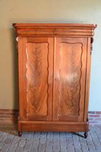 Prachtige antieke mahonie houten biedermeier meidenkast.