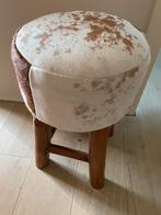 Kruk koeienhuid en hout onderstel, Ophalen of Verzenden, Zo goed als nieuw, Hout