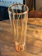 Handgeblazen murano vaas geel oranje vintage, Antiek en Kunst, Ophalen of Verzenden