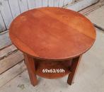 Brocante ronde eiken salontafel, Huis en Inrichting, Tafels | Salontafels, Ophalen, Gebruikt, 50 tot 100 cm, 50 tot 75 cm