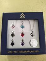 Aura Swarovski ketting 7 hangers, Met kristal, Nieuw, Ophalen of Verzenden, Zilver