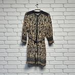 Vanilia Jurk Maat 38 Geel Zwart Bloemenprint Zijde Midi, Maat 38/40 (M), Verzenden, Vanilia, Geel