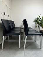 6x Leolux Myto Eetkamerstoelen, Huis en Inrichting, Stoelen, Ophalen, Zo goed als nieuw, Zwart, Vijf, Zes of meer stoelen