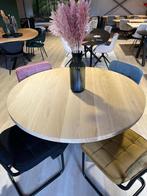 MAGAZIJN OPRUIMING ronde eettafel (s) massief houten eiken, Nieuw, Ophalen of Verzenden, Vier personen, 100 tot 150 cm