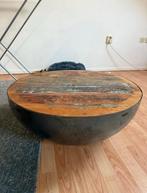 Ronde salontafel - z.s.m. weg!, Huis en Inrichting, Tafels | Salontafels, Gebruikt, Rond, Metaal, Minder dan 50 cm
