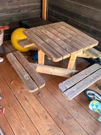 Picknick tafel voor kinderen, Tuin en Terras, Gebruikt, Vierkant, Hout, Ophalen