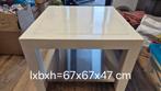 Mooie witte salontafel met RVS onderplaat, Huis en Inrichting, Tafels | Salontafels, Ophalen, 100 tot 150 cm, 50 tot 100 cm, Zo goed als nieuw