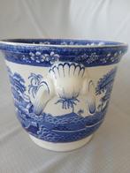 Van Spode England Blue Tower Cachepot overpot met greepjes, Antiek en Kunst, Ophalen of Verzenden