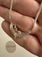 M185/Zilveren Bijzonder Model ketting met Zirkonia, Gebruikt, Verzenden, X, Zilver