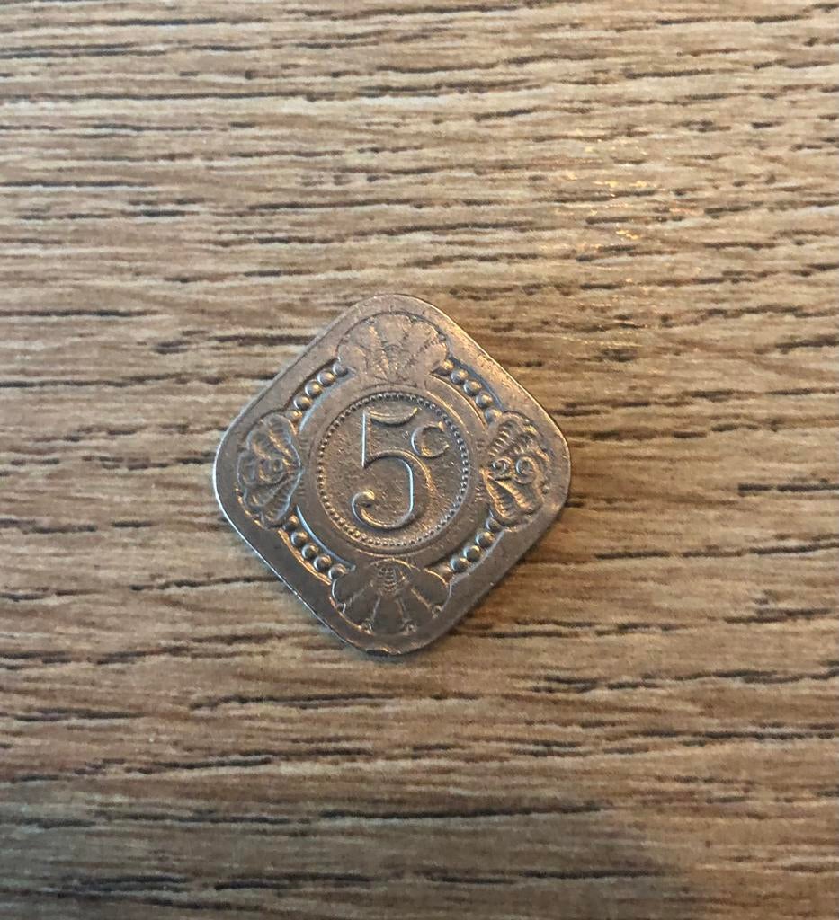 Vierkant 5 cent uit 1929, Ophalen of Verzenden, Nederland, Munten