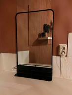 Industriële zwarte spiegel met plankje – nette staat, Huis en Inrichting, Ophalen, Minder dan 50 cm, 100 tot 150 cm, Nieuw