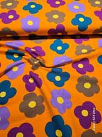 Qjutie french terry orange retro flowers, Bruin, Nieuw, Ophalen of Verzenden, 30 tot 120 cm