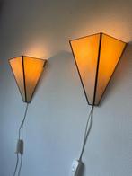 Set/2 Art Deco trapezium wandlamp Tiffany stij, Ophalen, Xx, Xx, Gebruikt