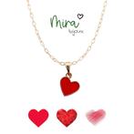 Kettinghanger aan Ketting 46 cm Schuin Rood Hart 1,3 x 1 cm, Verzenden, Nieuw, Rood, Overige materialen