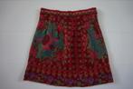 Ivko korte rok 100% fijne merino wol mt 34 - 36 rood bloemen, Kleding | Dames, Ivko, Ophalen of Verzenden, Zo goed als nieuw, Maat 34 (XS) of kleiner