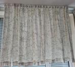 Gordijn, ecru met groen motief. H.1.15 mtr. Als nieuw!, 100 tot 150 cm, Ophalen of Verzenden, Zo goed als nieuw, 200 cm of meer