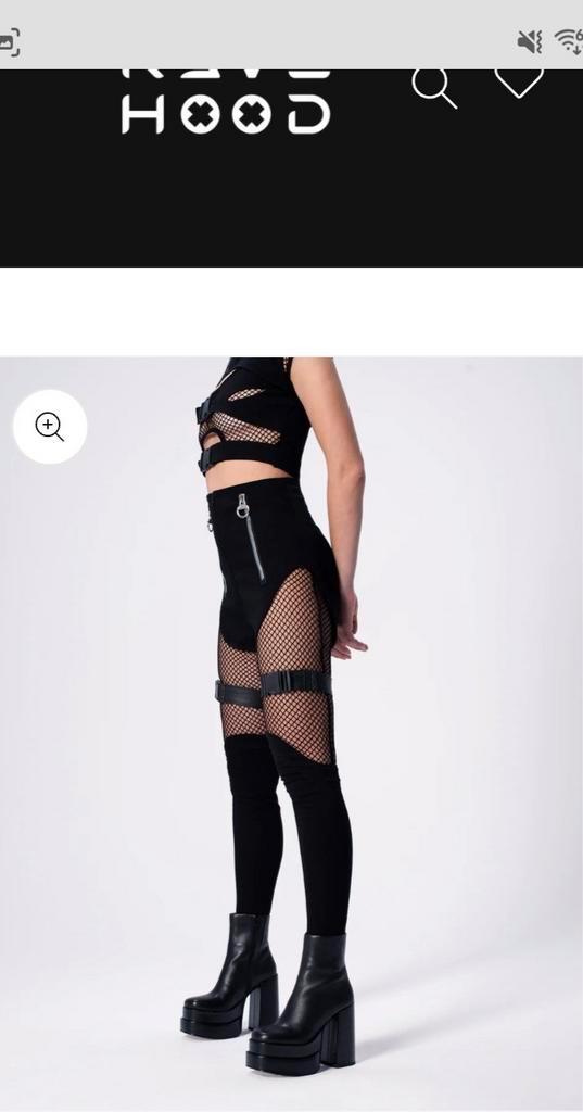 Rave Hood Shadow Wave Broek M/L - Nieuw!, Kleding | Dames, Broeken en Pantalons, Nieuw, Maat 38/40 (M), Zwart, Lang, Ophalen of Verzenden