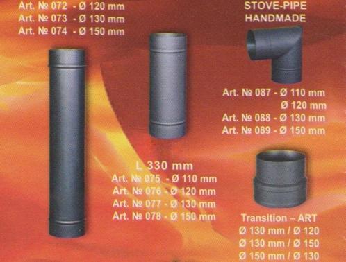Kachelpijpen, buizen van Ø 110, 120, 130 en 150 mm, Doe-het-zelf en Verbouw, Buizen en Afvoer, Nieuw, Afvoer, Overige materialen