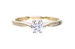 Prachtige Gouden Solitaire Ring 14K met 0.45 Ct Diamant, Sieraden, Tassen en Uiterlijk, Ringen, Ophalen of Verzenden, Dame, Goud