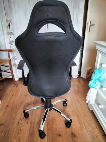 Bureau-game-stoel, blauw/ zwart met wielen  beschikbaar voor biedingen