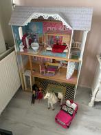 Barbie huis met toebehoren poppenhuis, Kinderen en Baby's, Poppenhuis, Zo goed als nieuw, Ophalen