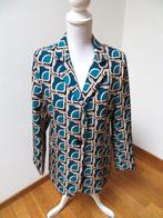 D66 MONOMOI colbert jasje travelstof blauw groen M 38/40, Kleding | Dames, Jasjes, Kostuums en Pakken, Maat 38/40 (M), Blauw, Nieuw