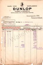 Dunlop facturen offerte 1922 en 1928, Verzamelen, Gebruikt, Ophalen of Verzenden