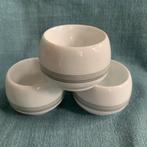 Set van 3 vintage  melitta eierdoppen wit met grijze strepen, Huis en Inrichting, Keuken | Servies, Keramiek, Overige typen, Ophalen of Verzenden