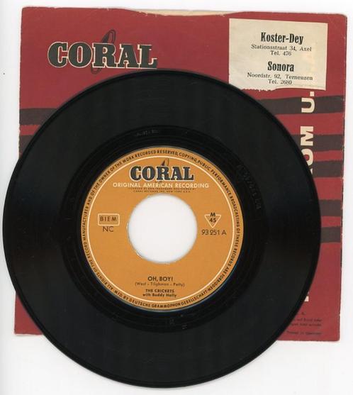 Single van the Crickets with Buddy Holly uit 1959, Cd's en Dvd's, Vinyl Singles, Gebruikt, Pop, Ophalen of Verzenden