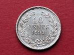 Dubbeltje 1892 Topkwaliteit, Postzegels en Munten, Munten | Nederland, Zilver, Ophalen of Verzenden, 10 cent, Koningin Wilhelmina