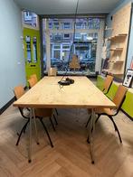 Grote tafel met schragen x2, Ophalen, 100 tot 150 cm, 200 cm of meer, Zo goed als nieuw