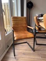 Leren industriële eetkamerstoelen Eleonora 6 stuks, Huis en Inrichting, Ophalen, Bruin, Zo goed als nieuw, Metaal