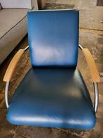 Gelderland fauteuil 5470 | blauw leer vintage, Gebruikt, Info@andriesign.nl, Ophalen of Verzenden, Modern design vintage