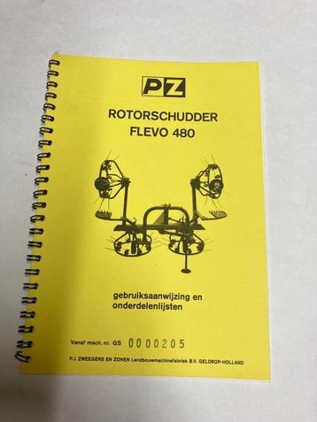 PZ Flevo 480 schudder handleiding met onderdeellijsten beschikbaar voor biedingen