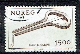 Noorwegen 1982 Mondharp muziek, Postzegels en Munten, Postzegels | Thematische zegels, Gestempeld, Overige thema's, Verzenden