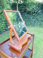 Engelse antieke kaptafel spiegel, spiegeltje in houten frame, Ophalen of Verzenden, Rechthoekig, Minder dan 50 cm, Minder dan 100 cm