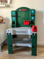 Bosch kinder werkbank incl gereedschap en bouwmateriaal, Ophalen, Zo goed als nieuw