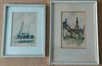 Katwijk (2  aquarel) ... ingelijst ... gesigneerd ..., Ophalen of Verzenden