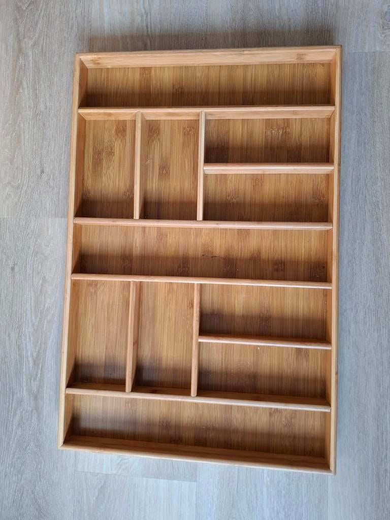 Bamboe besteklades - groot en klein, Ophalen, Zo goed als nieuw, Hout, Los bestek